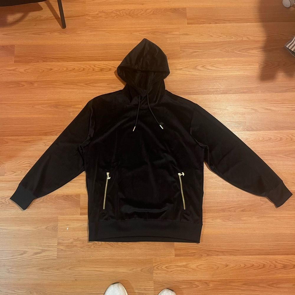 Adidas velour pullover hoodie